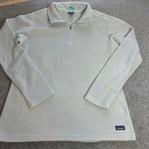 Patagonia sweater womens large white Micro D Fleece Quarter Zip Pullover jacket